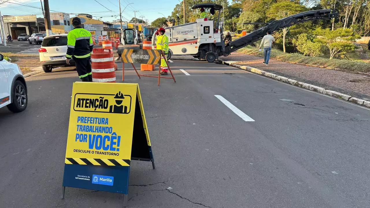 Prefeitura de Marília inicia na avenida João Ramalho segunda fase de programa de recapeamento